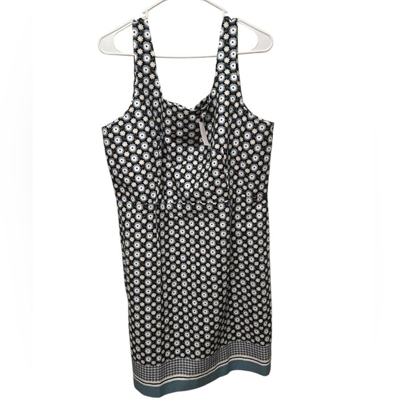 Ann Taylor NWT Sleeveless Green and Blue Floral Print Shift Dress Size 14 - Picture 1 of 7